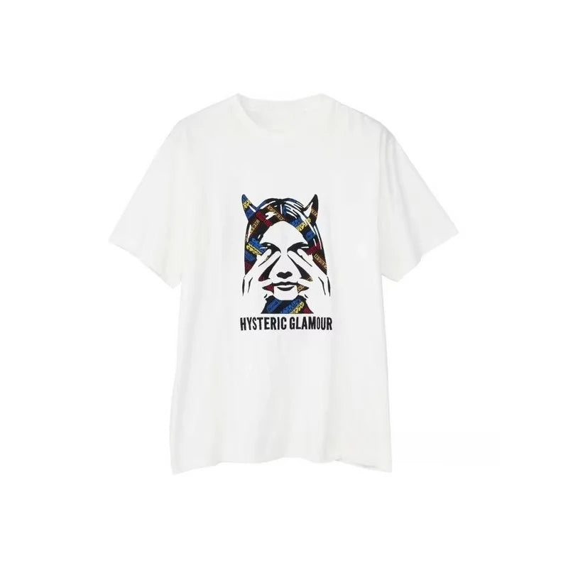 2025 Summer  New High Quality HYSTERIC Printed Graphic T-shirts Men and Women Short Sleeved High Quality T-shirts Street Wear