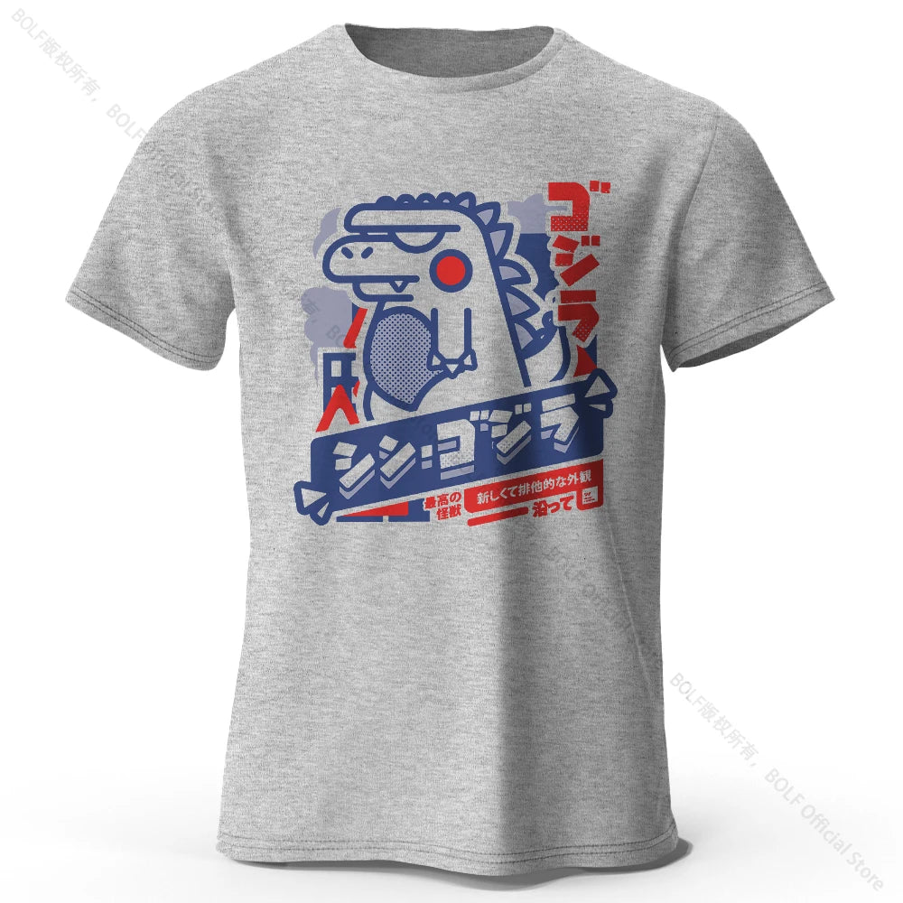 S-5XL Harajuku Kawaii Animal Printed 100% Cotton T-Shirt, Lightweight Round Neck Short Sleeve Tee, Unisex Casual Wear