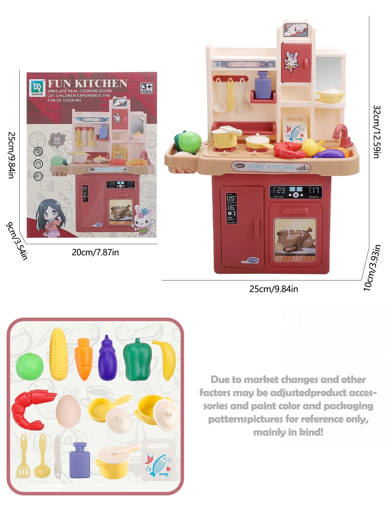 Children Play House Toy Simulation Kitchen Table with Sound Kids Role Play Kitchen Utensils for Girl Cooking Educational Toy Set