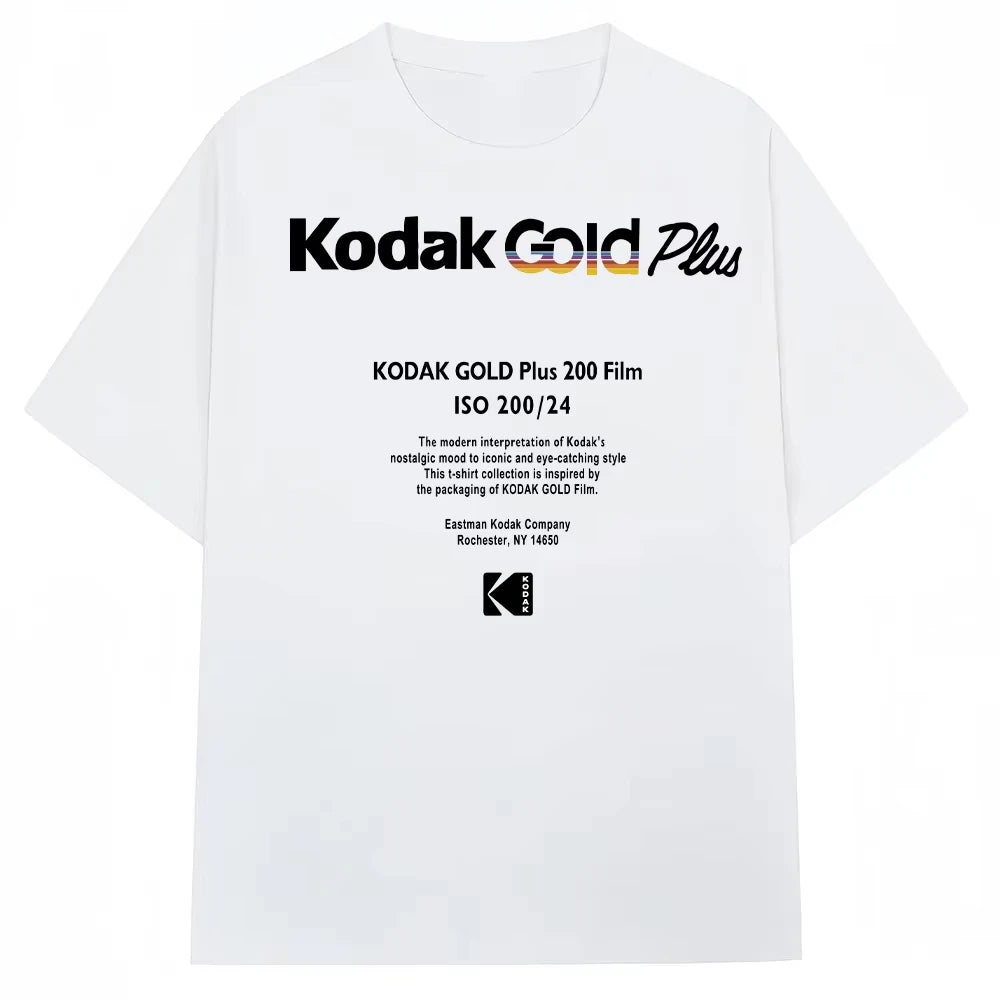 Kodak Polychrome Rainbow Back Print Unisex Cotton T Shirt Vintage Retro Short Sleeve Tee Y2K  Casual Streetwear Film Graphic Top