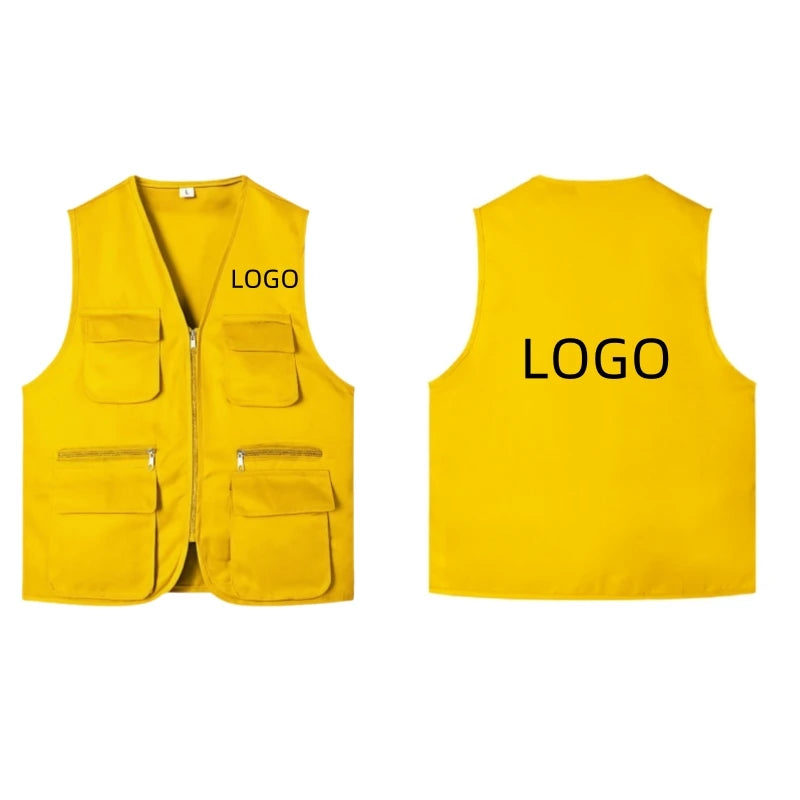 2025 New Outdoor Male Casual Summer Big Size Cotton Sleeveless Work Vest Men Multi Pocket Photograph Waistcoat