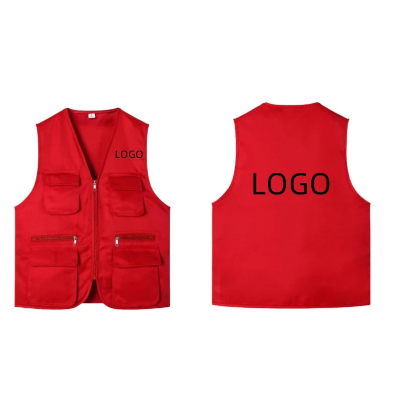 2025 New Outdoor Male Casual Summer Big Size Cotton Sleeveless Work Vest Men Multi Pocket Photograph Waistcoat
