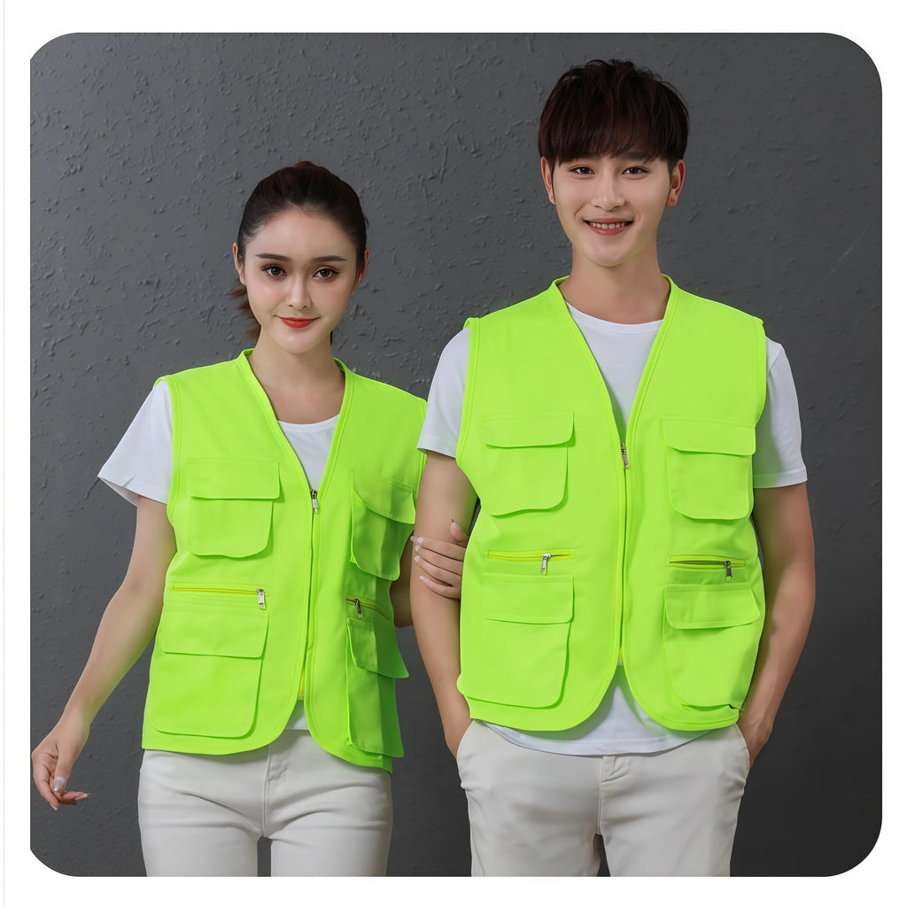 2025 New Outdoor Male Casual Summer Big Size Cotton Sleeveless Work Vest Men Multi Pocket Photograph Waistcoat