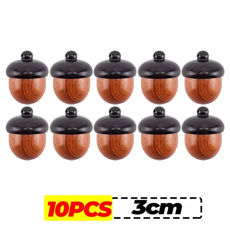 20/1pcs Mini Wooden Medicine Pill Box Wood Acorn Pendant Portable Rescue Tablets Case Granule Storage Box Small Items Container