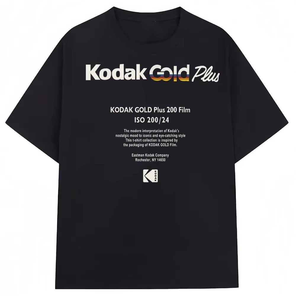 Kodak Polychrome Rainbow Back Print Unisex Cotton T Shirt Vintage Retro Short Sleeve Tee Y2K  Casual Streetwear Film Graphic Top