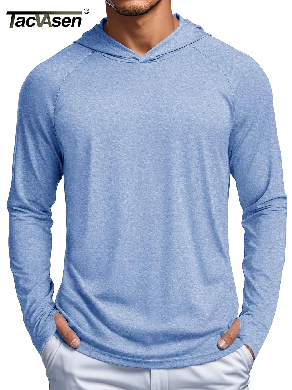 MAGCOMSEN Men Sun Hoodie UPF 50 Long Sleeve Quick Dry Lightweight Fishing Shirt Breathable Hiking Running Swim Rash Guard