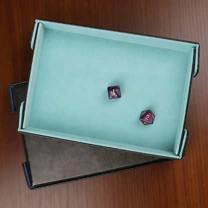 Magnetic Dice Cutlery Organization Storage Tray Pu Leather Box Fur Foldable for Games Case Rectangle Board Game Food Trays