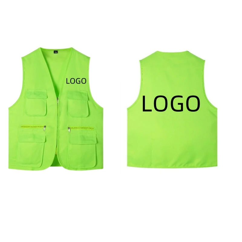 2025 New Outdoor Male Casual Summer Big Size Cotton Sleeveless Work Vest Men Multi Pocket Photograph Waistcoat