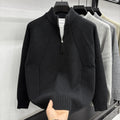 High Quality 2025 Fashionable and Simple Half Zipper Sweater Men's Autumn and Winter Knitted Sweater Casual Pullover Top
