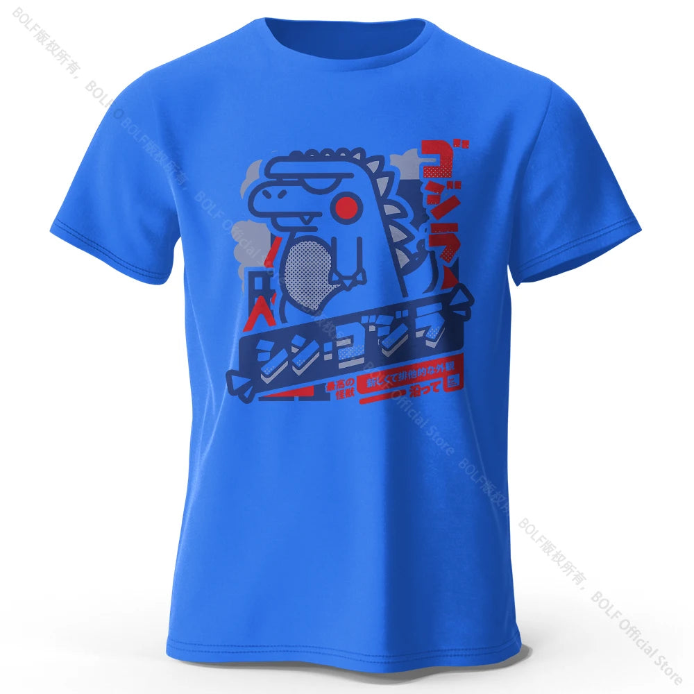 S-5XL Harajuku Kawaii Animal Printed 100% Cotton T-Shirt, Lightweight Round Neck Short Sleeve Tee, Unisex Casual Wear