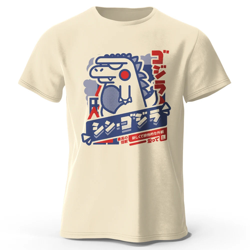 S-5XL Harajuku Kawaii Animal Printed 100% Cotton T-Shirt, Lightweight Round Neck Short Sleeve Tee, Unisex Casual Wear