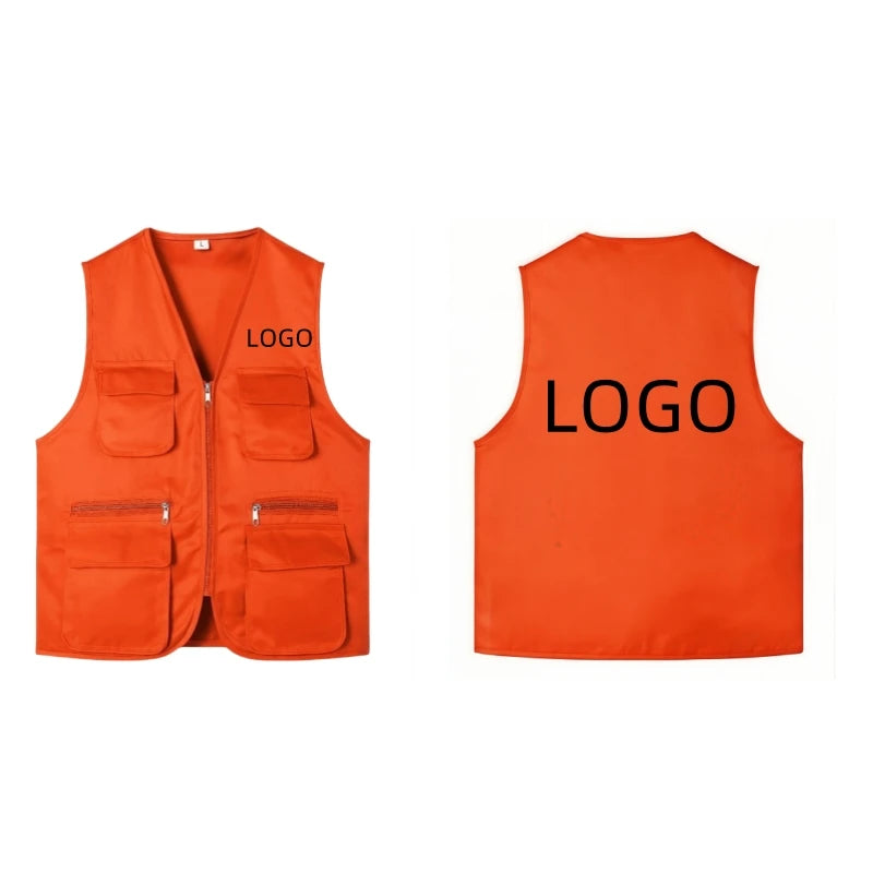 2025 New Outdoor Male Casual Summer Big Size Cotton Sleeveless Work Vest Men Multi Pocket Photograph Waistcoat