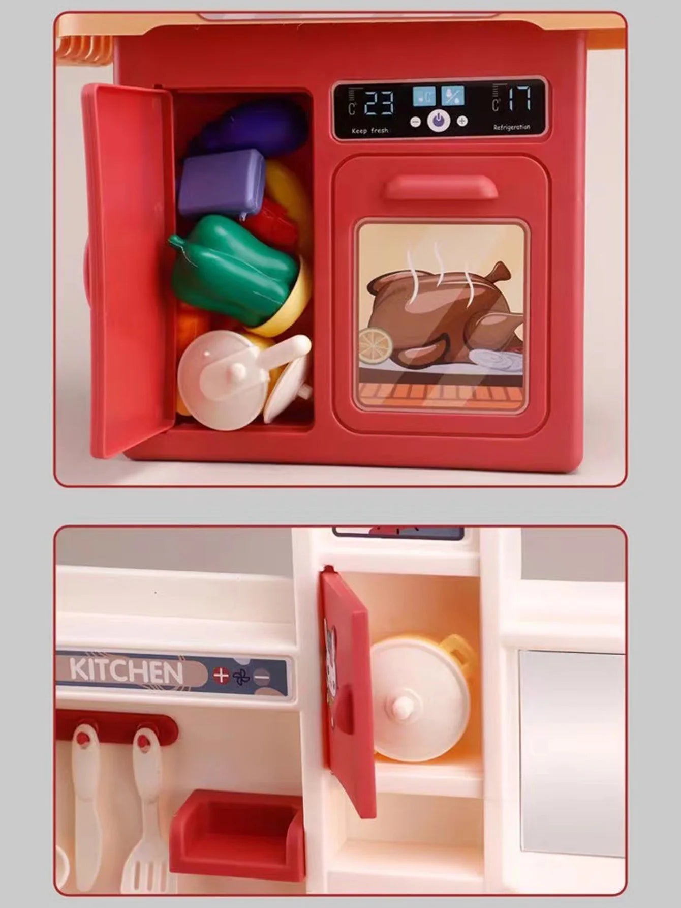 Children Play House Toy Simulation Kitchen Table with Sound Kids Role Play Kitchen Utensils for Girl Cooking Educational Toy Set