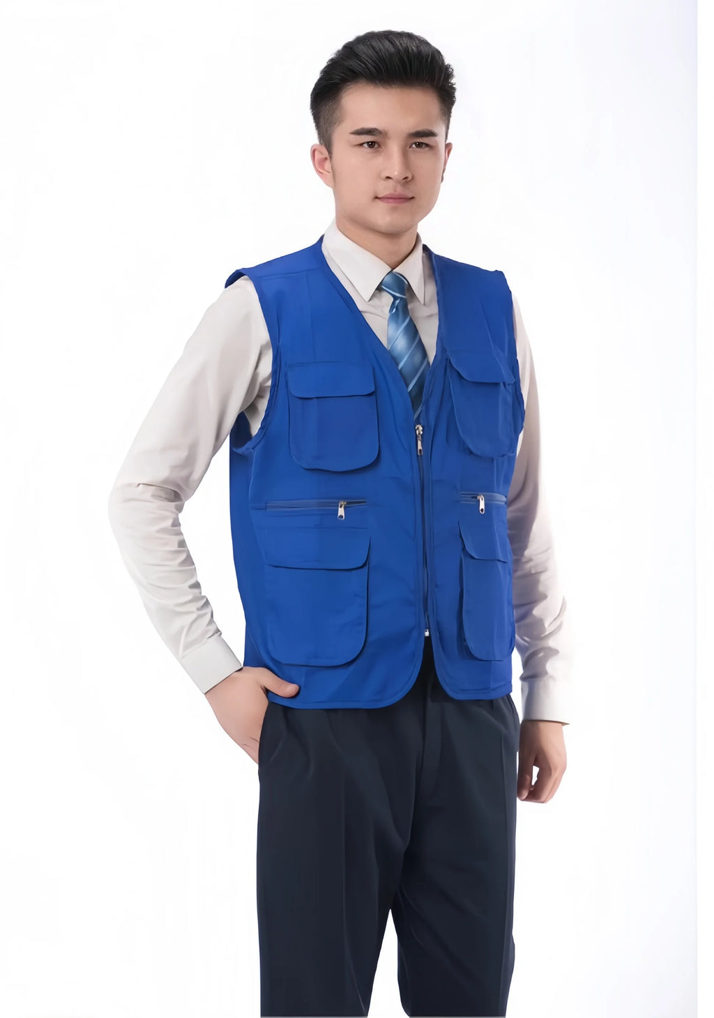 2025 New Outdoor Male Casual Summer Big Size Cotton Sleeveless Work Vest Men Multi Pocket Photograph Waistcoat
