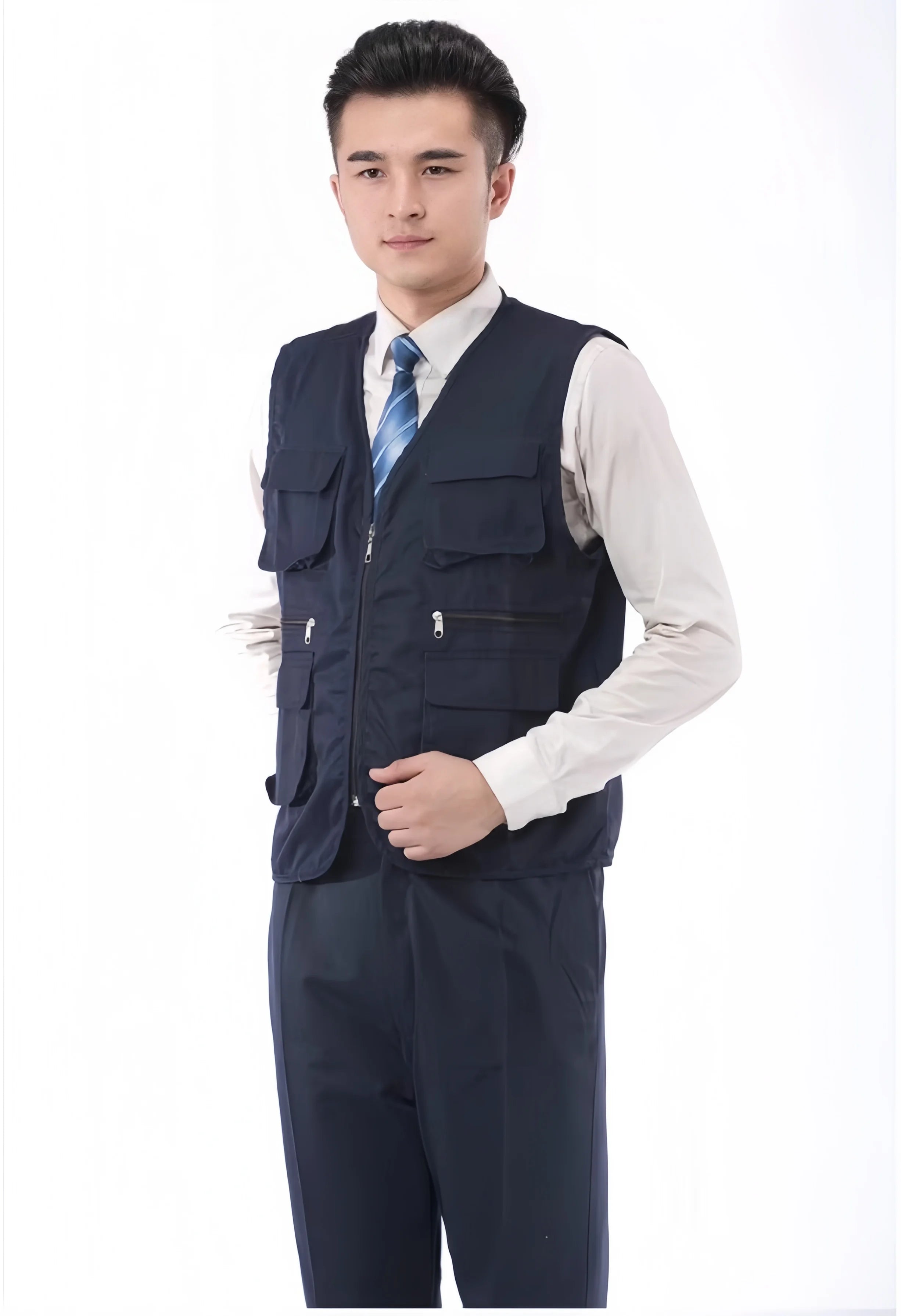 2025 New Outdoor Male Casual Summer Big Size Cotton Sleeveless Work Vest Men Multi Pocket Photograph Waistcoat