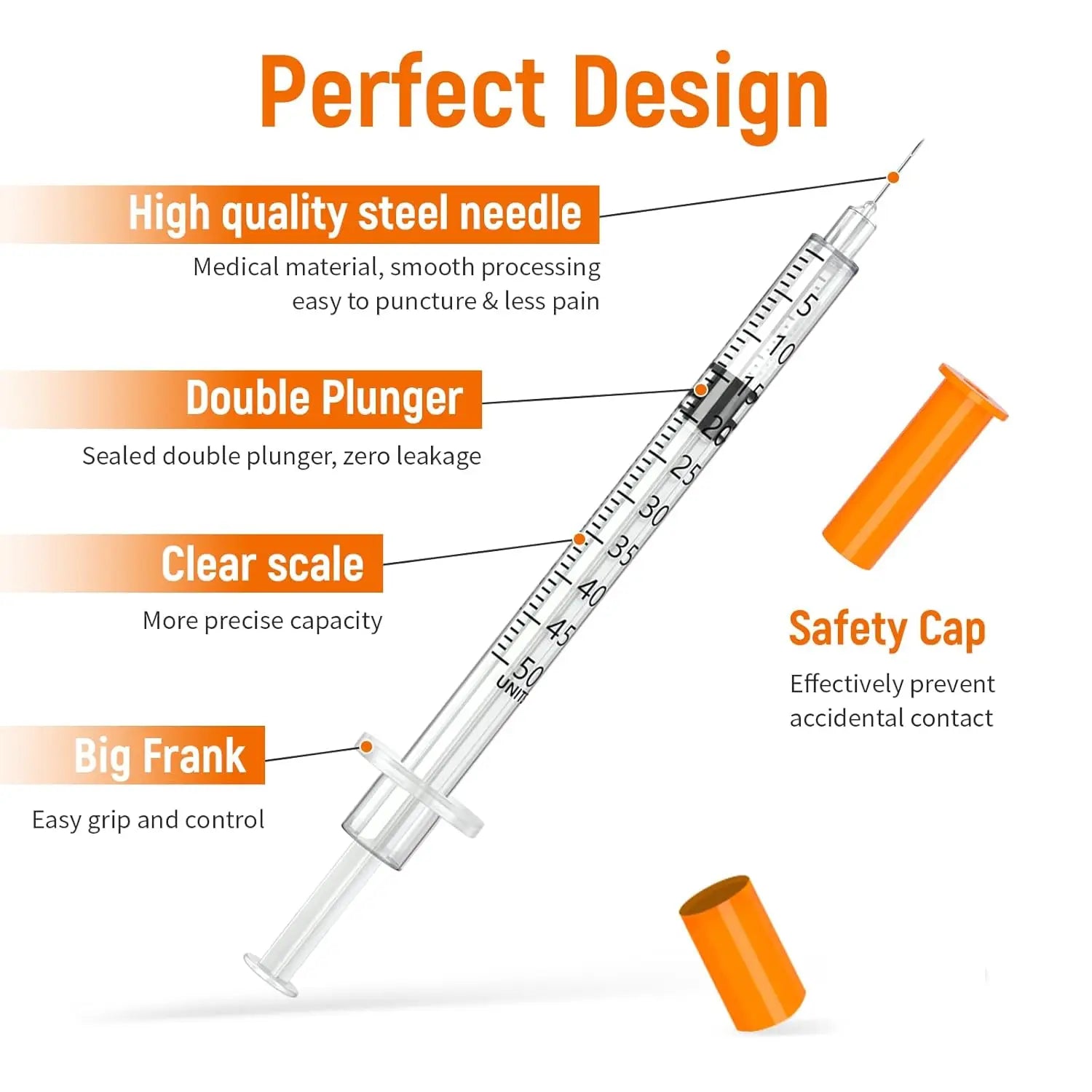100/50 Pack 0.5/1ml Syringes with Needles Individually Packaged for Laboratory And Pet Supplies