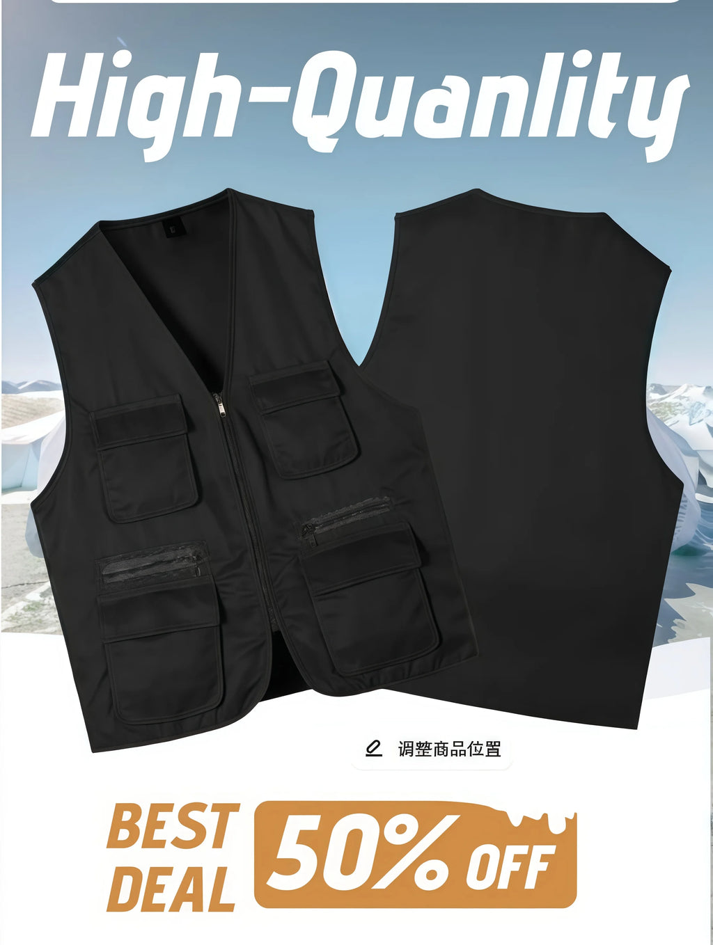 2025 New Outdoor Male Casual Summer Big Size Cotton Sleeveless Work Vest Men Multi Pocket Photograph Waistcoat