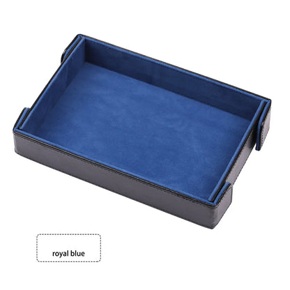 Magnetic Dice Cutlery Organization Storage Tray Pu Leather Box Fur Foldable for Games Case Rectangle Board Game Food Trays