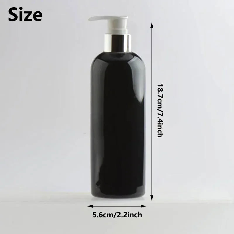20Pcs 300ml PET Lotion Pump Bottles Empty Sliver Gold Aluminum Cosmetic Dispenser Essential Oil Shampoo Shower Gel Containers
