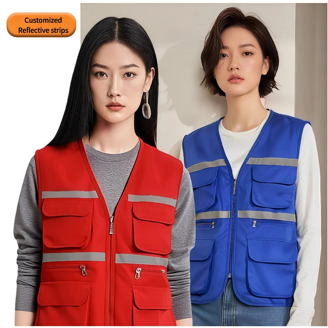 2025 New Outdoor Male Casual Summer Big Size Cotton Sleeveless Work Vest Men Multi Pocket Photograph Waistcoat