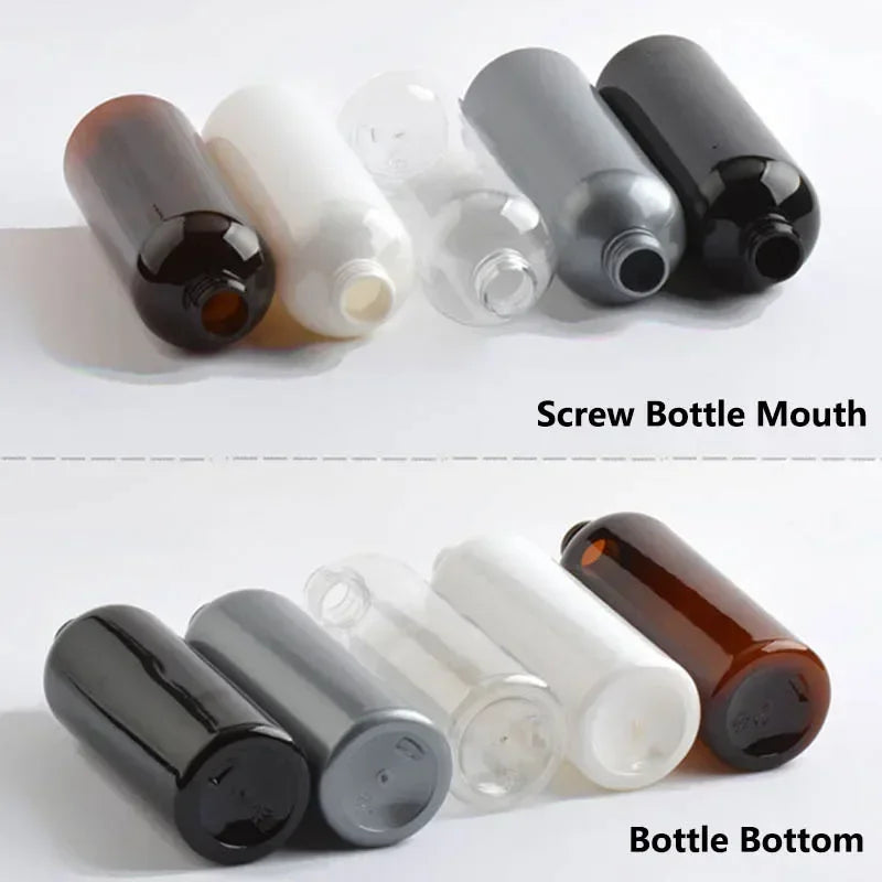20Pcs 300ml PET Lotion Pump Bottles Empty Sliver Gold Aluminum Cosmetic Dispenser Essential Oil Shampoo Shower Gel Containers