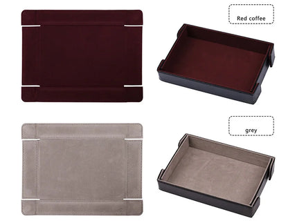 Magnetic Dice Cutlery Organization Storage Tray Pu Leather Box Fur Foldable for Games Case Rectangle Board Game Food Trays