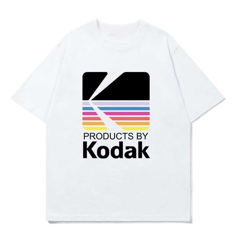 Kodak Polychrome Rainbow Back Print Unisex Cotton T Shirt Vintage Retro Short Sleeve Tee Y2K  Casual Streetwear Film Graphic Top