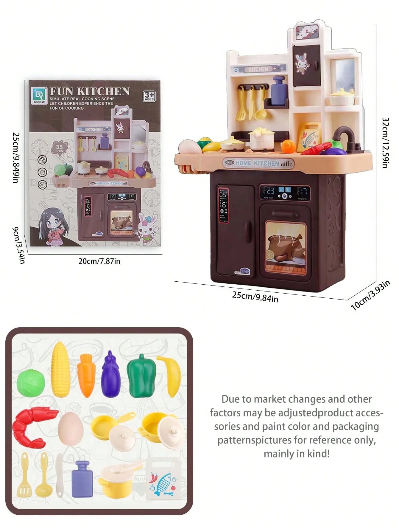 Children Play House Toy Simulation Kitchen Table with Sound Kids Role Play Kitchen Utensils for Girl Cooking Educational Toy Set