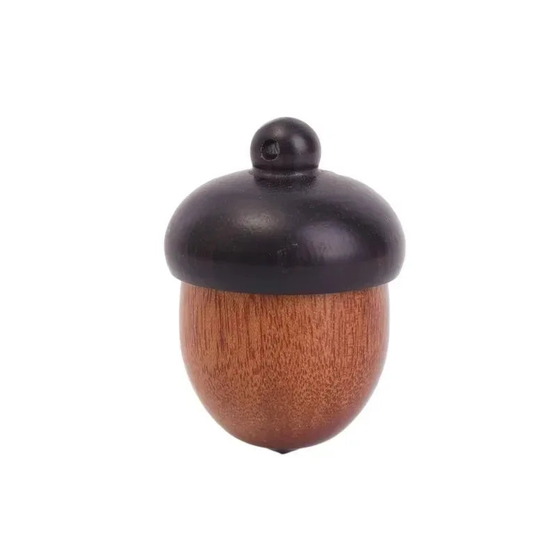 20/1pcs Mini Wooden Medicine Pill Box Wood Acorn Pendant Portable Rescue Tablets Case Granule Storage Box Small Items Container