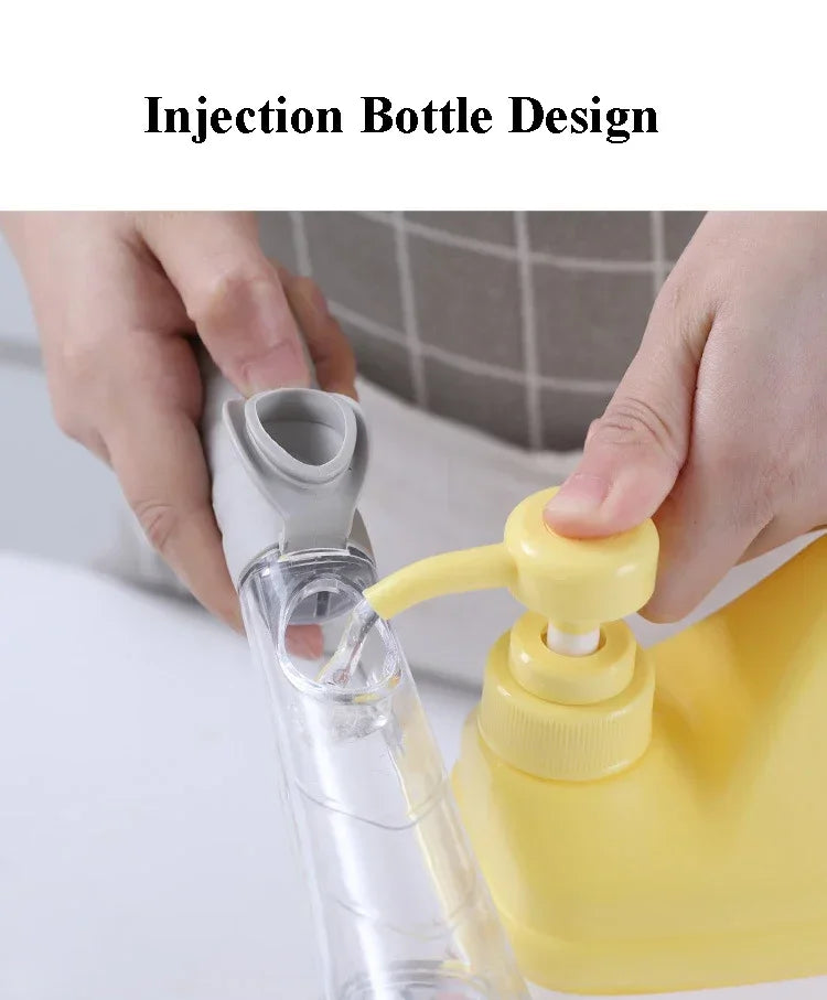 Kitchen Cleaning Brush 2 In 1 Long Handle Cleaing Brush with Removable Brush Sponge Dispenser Dishwashing Brush Kitchen Tools