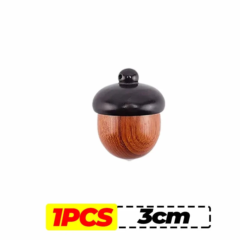 20/1pcs Mini Wooden Medicine Pill Box Wood Acorn Pendant Portable Rescue Tablets Case Granule Storage Box Small Items Container