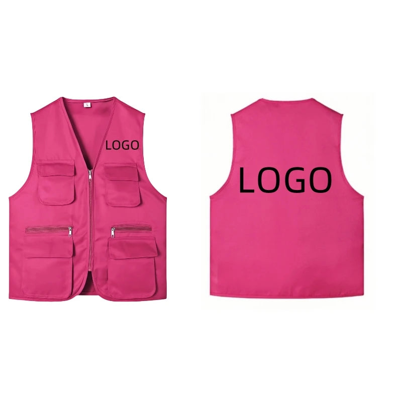 2025 New Outdoor Male Casual Summer Big Size Cotton Sleeveless Work Vest Men Multi Pocket Photograph Waistcoat