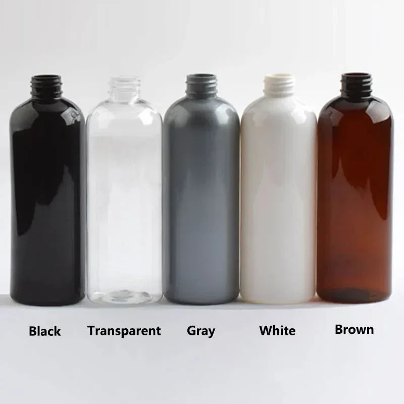 20Pcs 300ml PET Lotion Pump Bottles Empty Sliver Gold Aluminum Cosmetic Dispenser Essential Oil Shampoo Shower Gel Containers